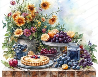 ピザとハーブの水彩画　絵画 ピザとハーブの水彩画 絵画 ピザとハーブの水彩画 絵画 ピザとハーブの