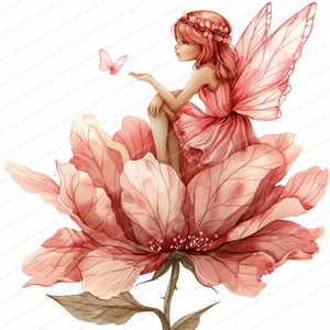 12 Spring Fairy Clipart bundle | Fairy in Flowers | Printable Watercolor clipart | High Quality JPGs | Digital download | High resolution