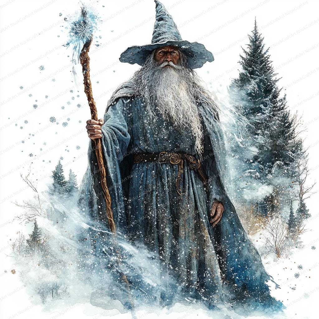 24 Wizard Creating Snow Clipart | Enchanted Winter Magic Art ...
