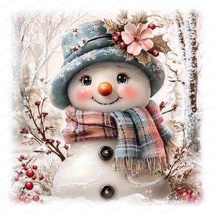 18 Village Snowman Clipart | Printable Watercolor clipart | High Quality JPGs | Digital download | Paper craft | junk journal