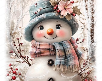 15 クリスマス雪だるまクリップアート | 青い雪だるまファミリー