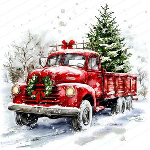 20 Pickup Truck Carrying Christmas Tree Clipart | Festive Holiday ...
