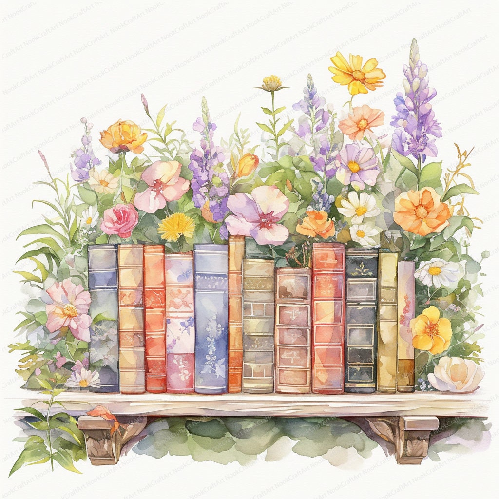 15 Book Clipart | Literature Clipart | Printable Watercolor clipart | High Quality JPGs | Digital download | High resolution | Paper craft