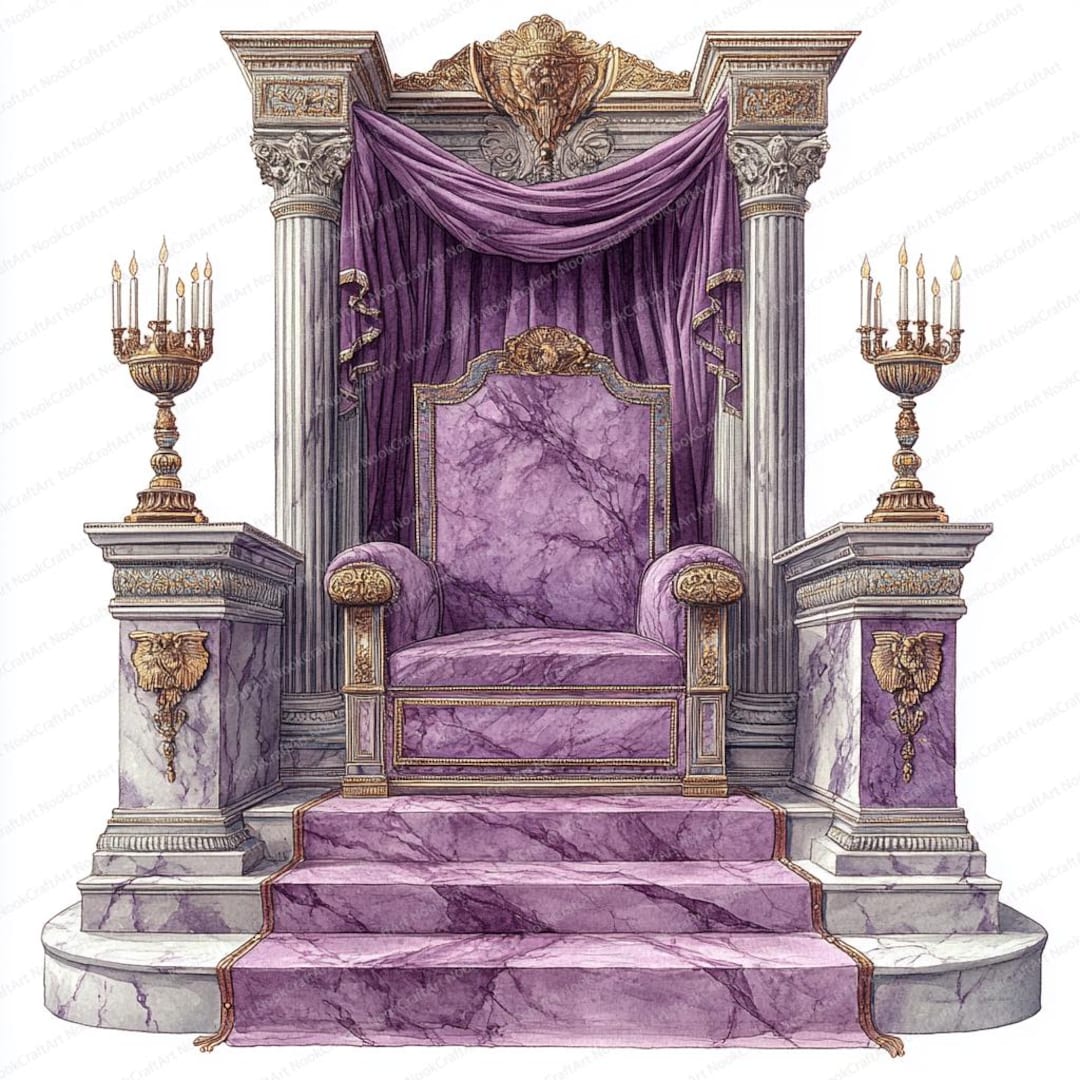 24 Imperial Throne Clipart Set | Royalty Inspired Graphic Elements ...