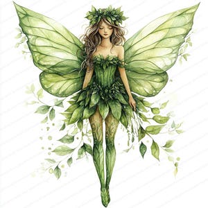 15 bos fairy blad vleugels clipart | Betoverende illustratie van de natuurgeest | Afdrukbare aquarel clipart | Hoge kwaliteit JPG's | Junkjournaal