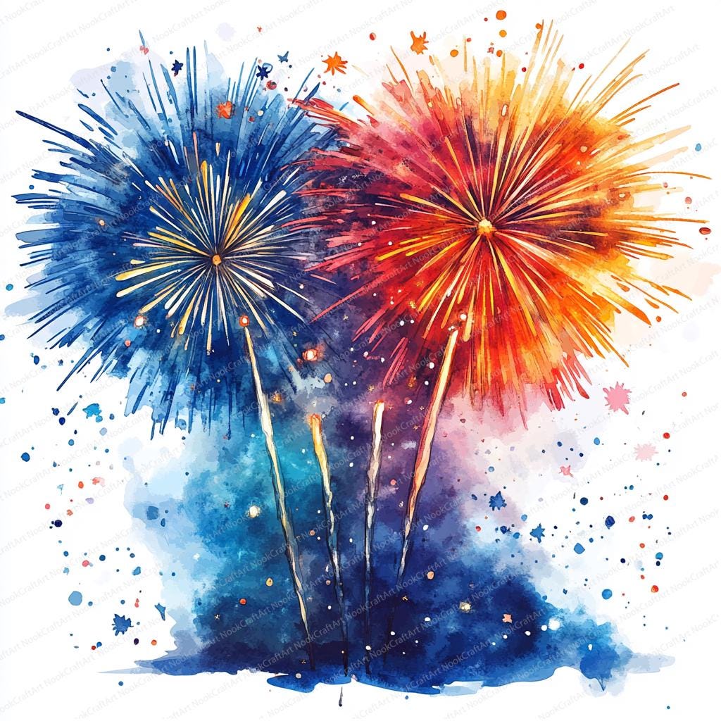 20 花火のお祝いクリップアート | お祝いの爆発デザインパック | 印刷