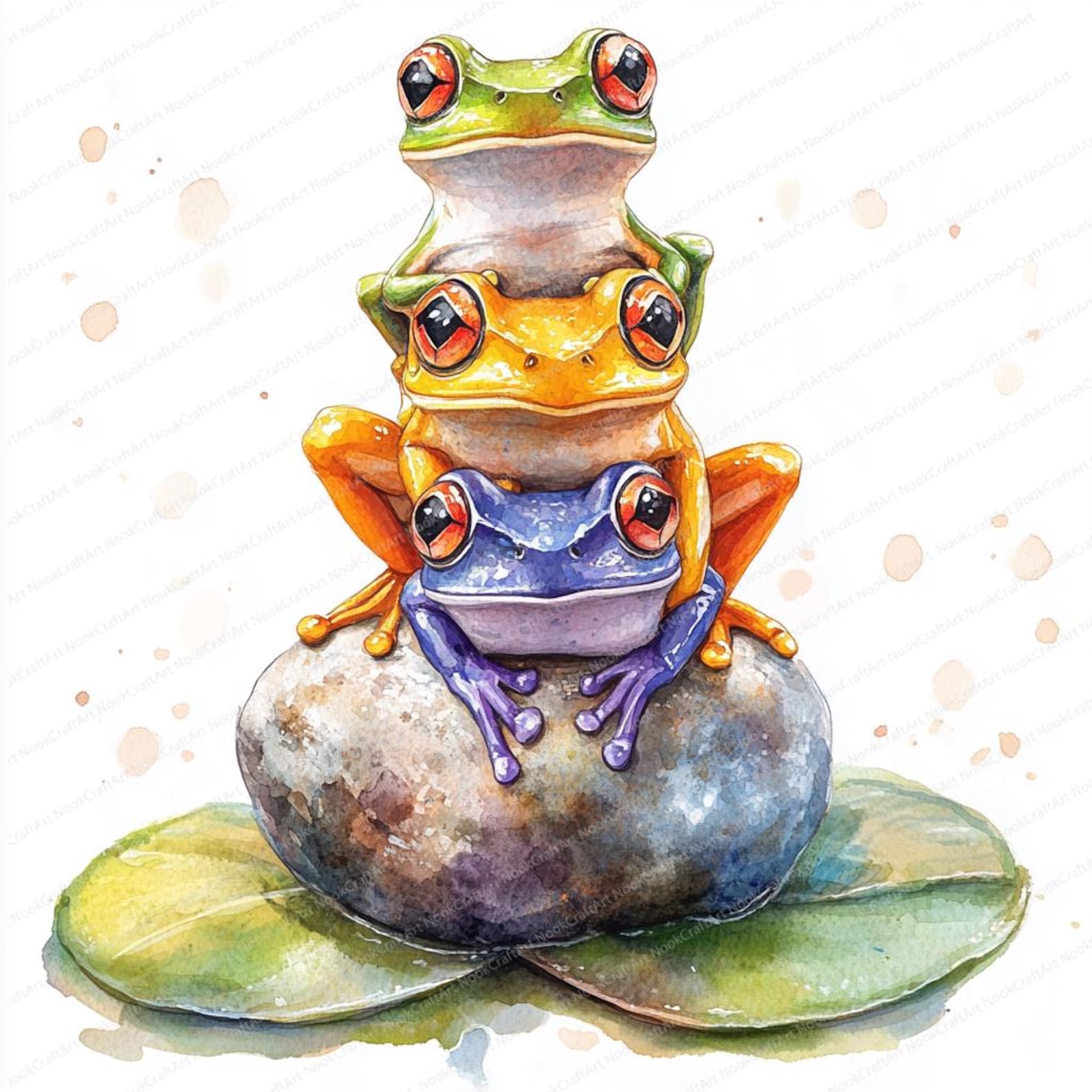 Stack A Frog 18 Frog Stack Clipart | Unique Frog Pyramid Design| Printable ...