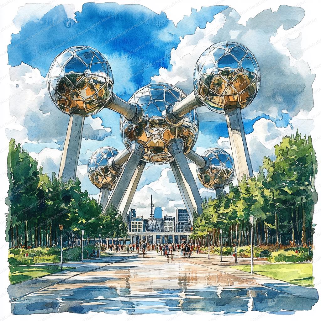 21 Atomium Inspired Clipart | Iconic Belgian Landmark Art | Printable ...