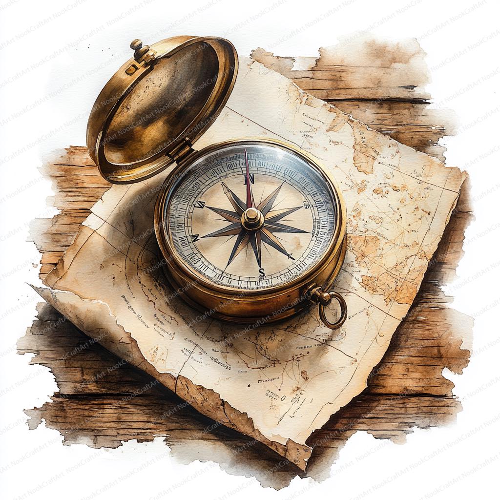 24 Vintage Compass Clipart | Antique Navigation Graphics | Printable ...