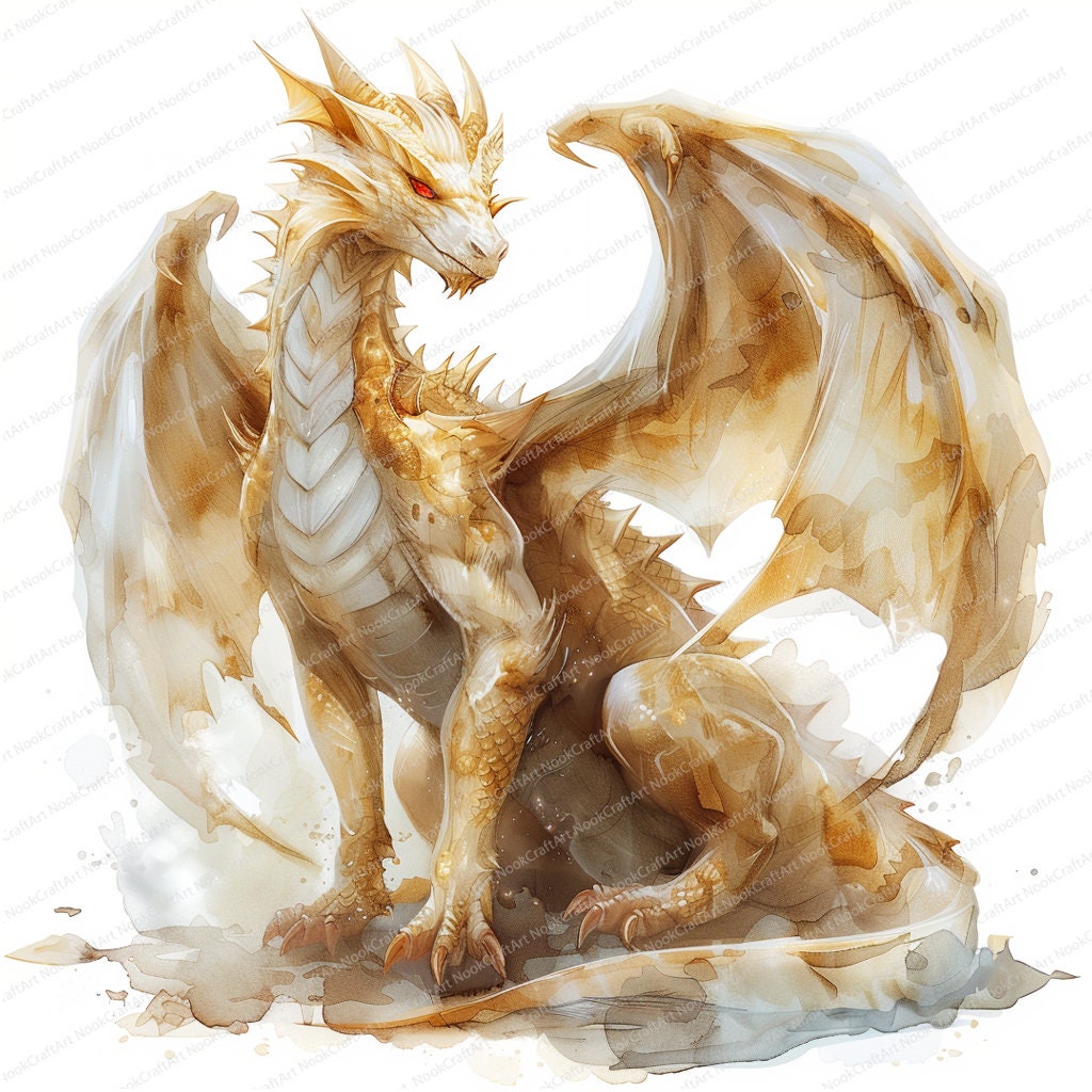 14 ゴールデンドラゴンのクリップアート | 中国のドラゴン | 印刷可能