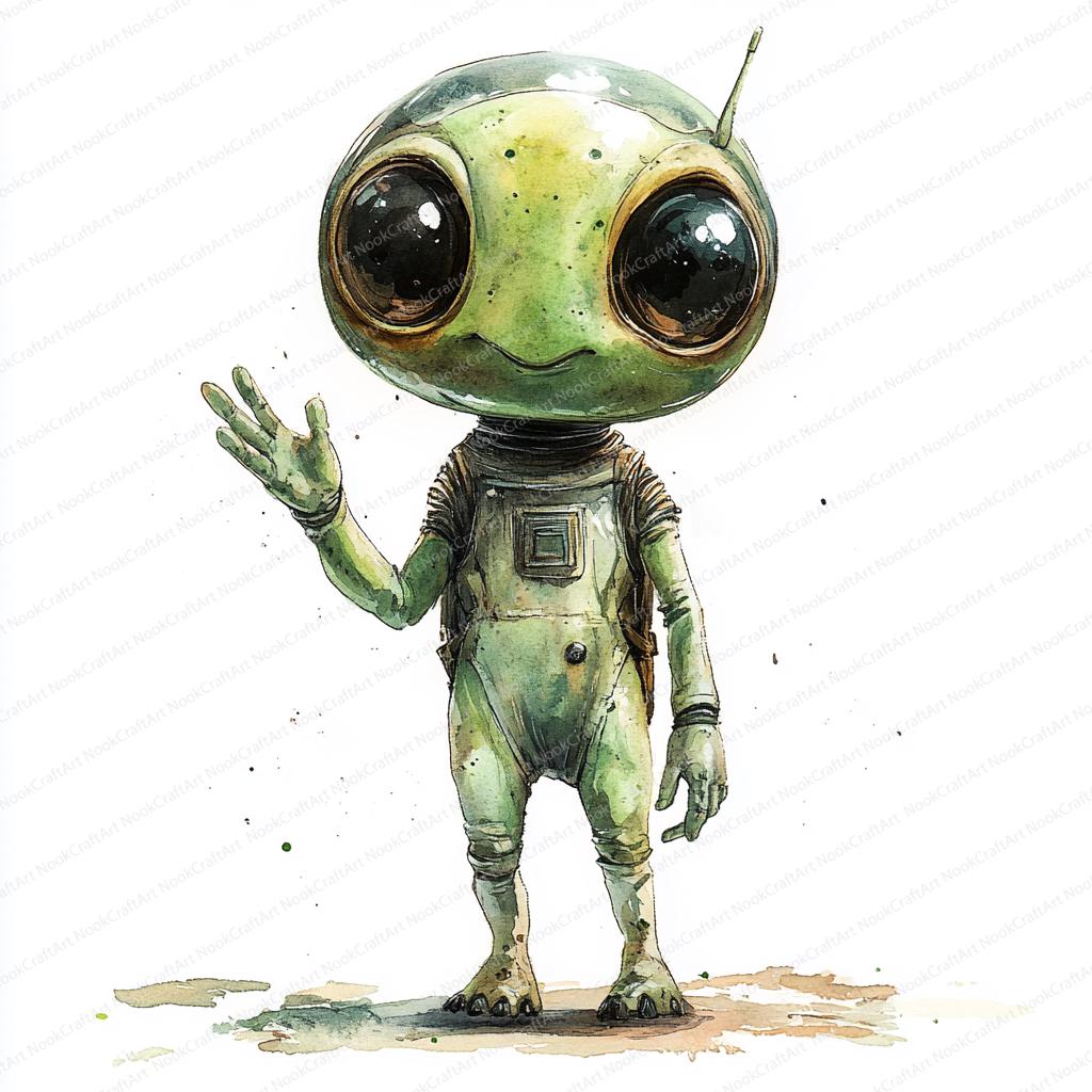 23 Alien Clipart Illustration | Colorful Extraterrestrial Art ...