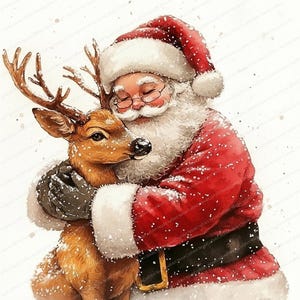 18 Clipart câlin du père Noël | Lot de cliparts de Noël | Fichiers JPG de haute qualité | Téléchargement numérique | Fabrication de cartes | Scrapbooking | Créations en papier