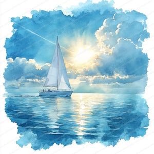 19 imágenes prediseñadas de horizontes costeros / Arte digital de siluetas oceánicas / Imágenes prediseñadas de acuarela imprimibles / JPG de alta calidad / Manualidades con papel / Diario de recortes