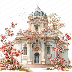 21 Architectural Spring Clipart | Floral Illuminated Structure ...