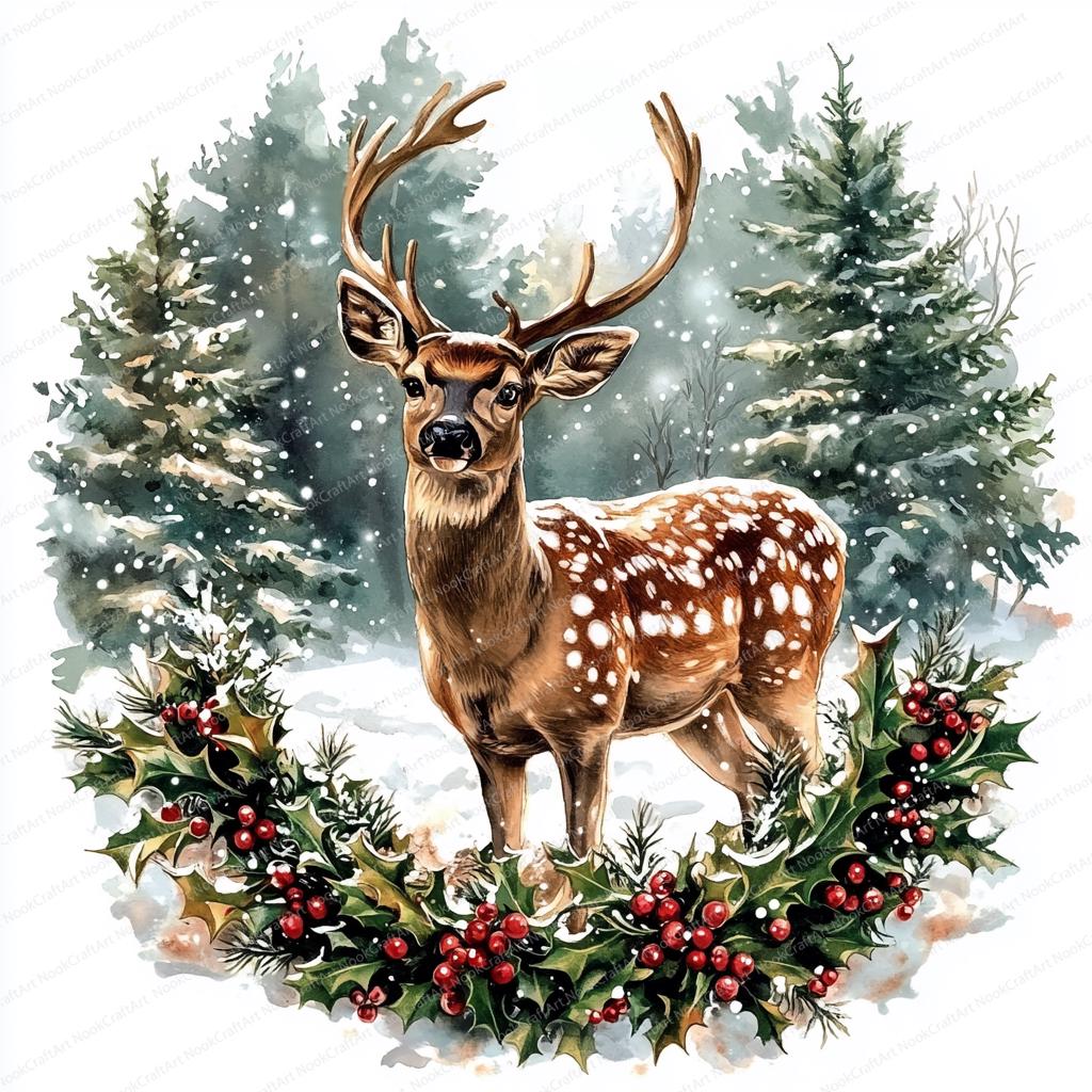 14 クリスマス トナカイ クリップアート | 印刷可能なホリデー