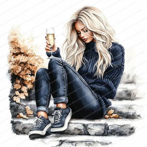 18 Aquarell Mädchen Clipart | Junge Frau Porträts | Druckbare Aquarell Clipart | Hochwertige JPGs | Papiermodelle | Junk Journal