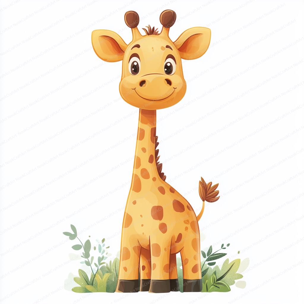 12 Giraffe Clipart | Cute Giraffes | Printable Watercolor clipart | High Quality JPGs | Digital download | Paper craft | junk journals