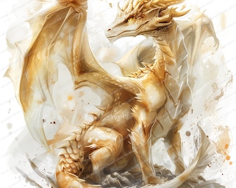 14 ゴールデンドラゴンのクリップアート | 中国のドラゴン | 印刷可能