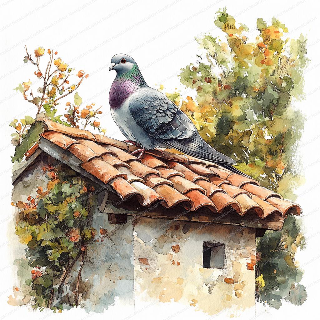 20 素朴な家の屋根の鳩のクリップアート | 田舎の鳥のイラスト