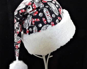 Casino Santa Hat, NEW! Gift for Player, Novelty Christmas Party Hat, Gamblers Gift for Christmas, Las Vegas Christmas Hat