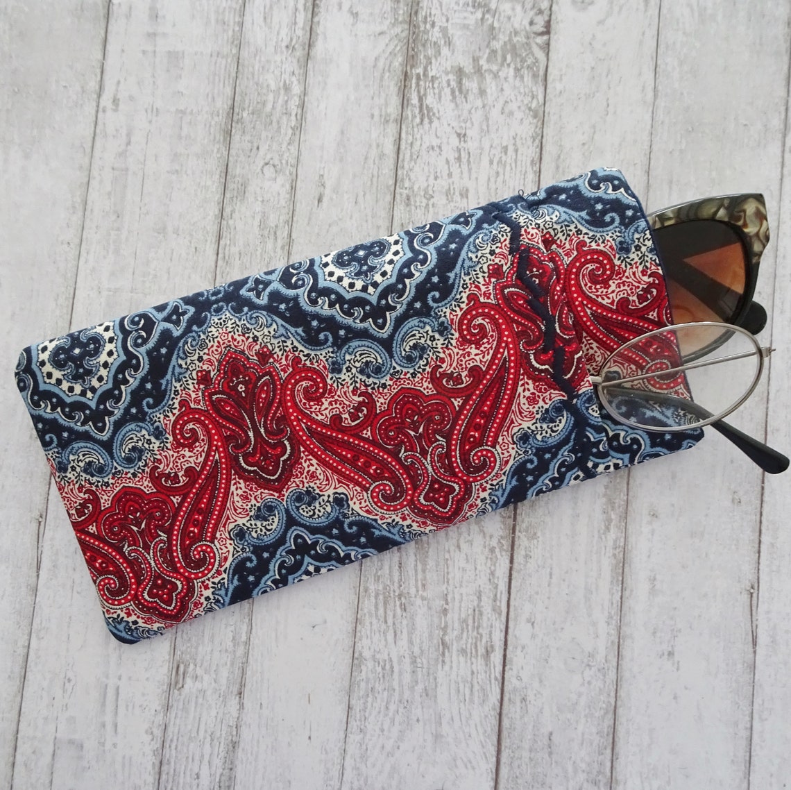 Double Eyeglass Case Case for 2 Pairs of Glasses Sunglasses Etsy