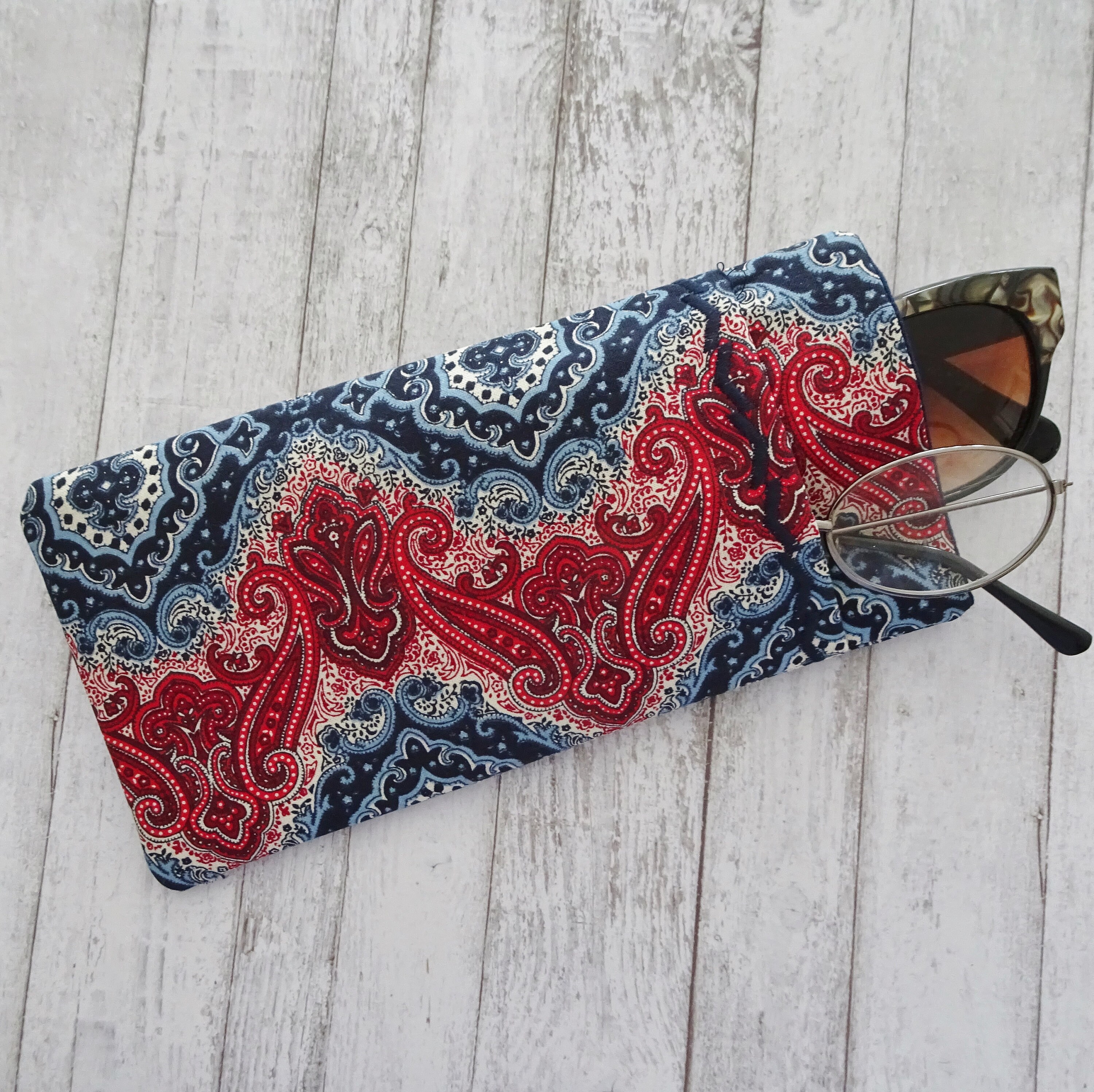 Double etui a lunettes etui pour 2 paires de lunettes lunettes de soleil et etui en verre reader pochette pour lunettes en tissu Paisley etui a lunettes a 2 poches Etsy France