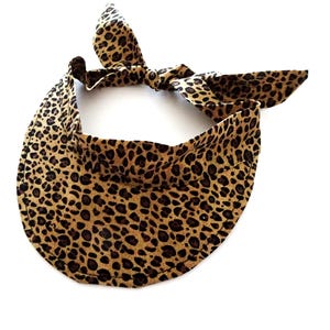 Visor Hairband, Leopard Print Cotton Fabric Visor, Adjustable Tie On Visor, Summer Sun Hat, Beach Hat, Adult Size Visor