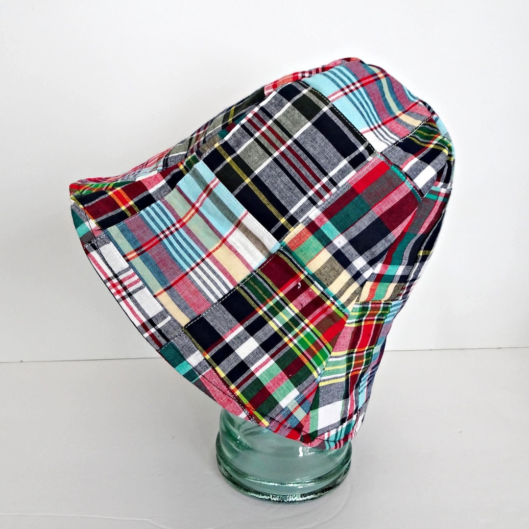 Reversible Madras Patchwork Bucket Hat: Cotton Summer Sun Hat - Etsy