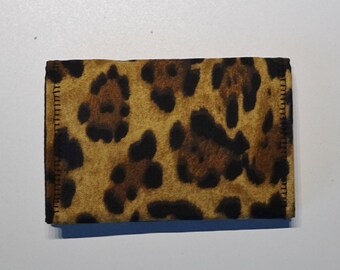 Visitenkarte Brieftasche, Kartenetui, Brieftasche, kleine Brieftasche, Cheetah Stoff Tasche Geldbörse, Geschenk Karte Brieftasche, ID Kreditkartenetui