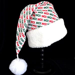 Ho, Ho, Ho Novelty Santa Hat - Christmas Hat - Santa Hat - Tree Topper Hat - Adult Santa Hat - Christmas Party Hat - Christmas Host Gift