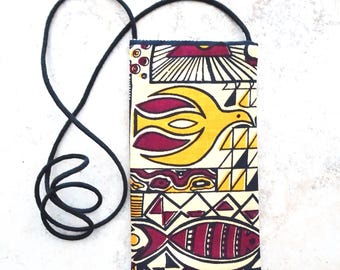 Tribal Print Crossbody Cell Phone Pouch: Eyeglass Bag