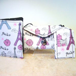Reisepass Geschenkset, Passport Brieftasche, Schmuck Organisator, Gepäck ID Tag, Paris Reisestoff, Reisegeschenk für Sie, Eiffelturm