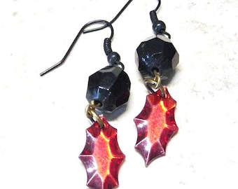 Pendientes colgantes de cuentas de cristal naranjas y negras, joyería de Halloween, estilo gótico.