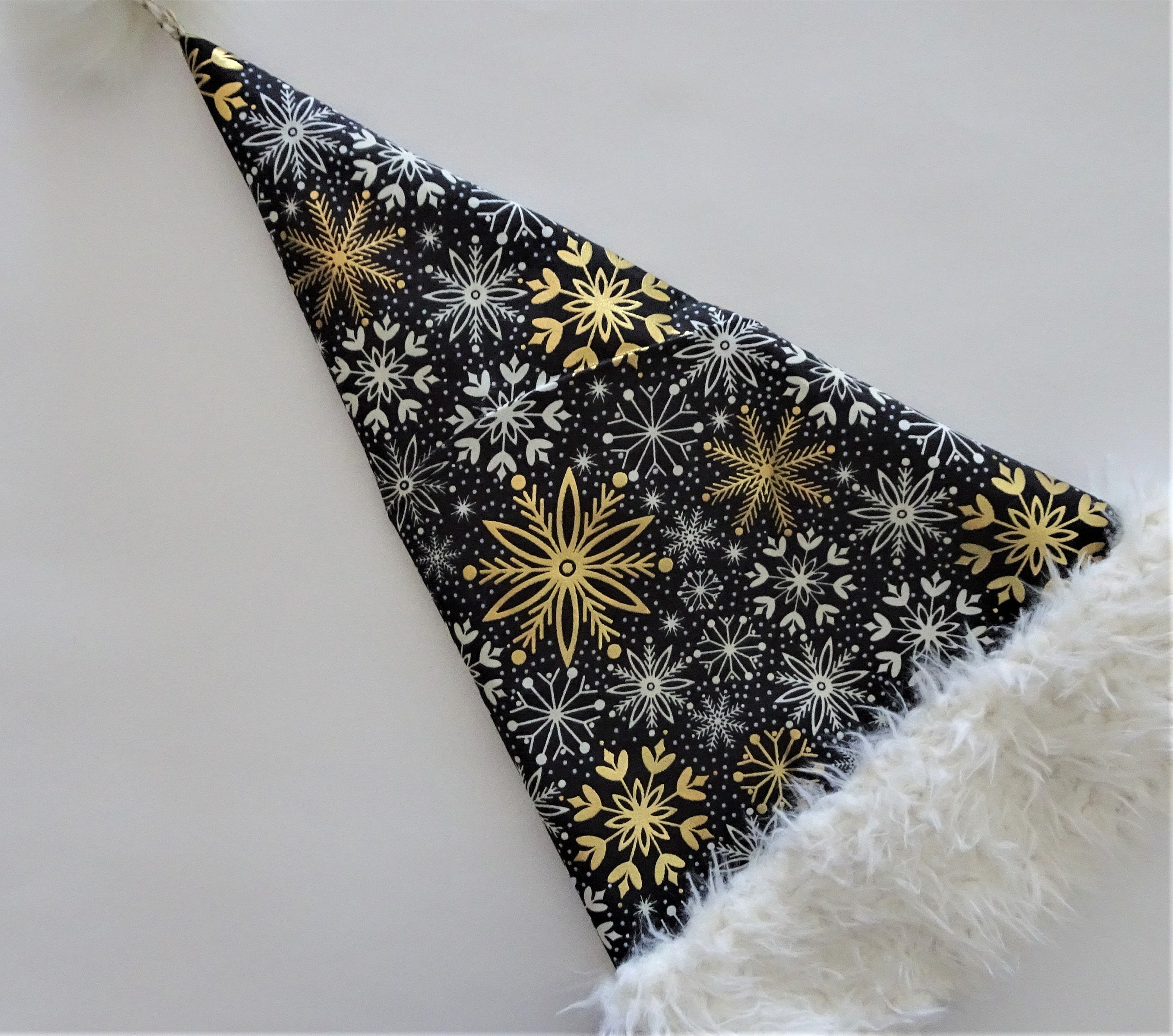 Black and best sale gold santa hats