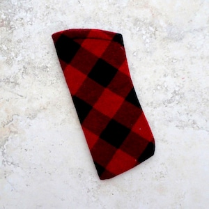 Red Buffalo Check Flannel Eyeglass Case: Rustic Plaid Sunglasses Pouch