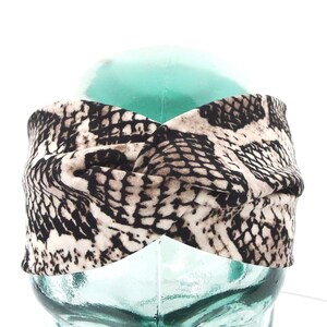 Turban Headband, Hairband, Snakeskin Fabric Stretch Hairband, Yoga Hairband, Adult Hairband, Twist Wide Hairband, Hipster, Boho
