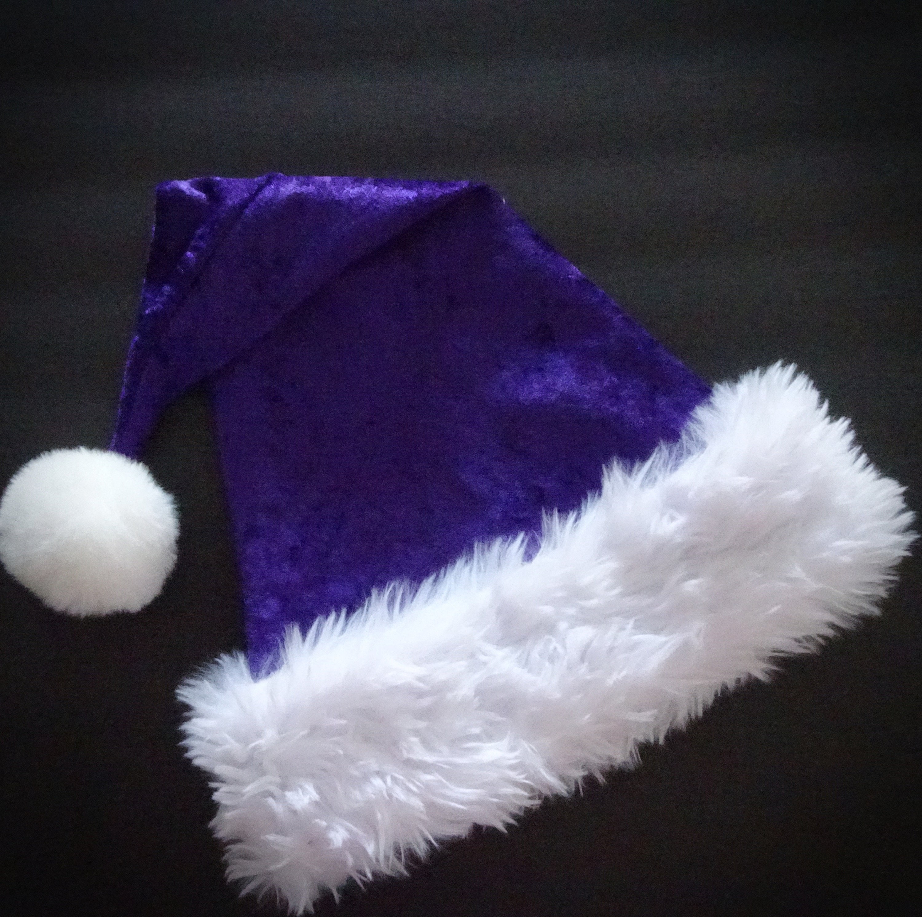 Purple plush santa hat new arrivals