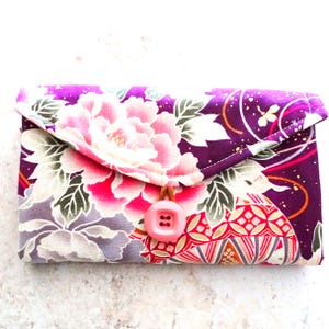Organizador de joias de viagem, armazenamento de joias, carteira de bolso transparente, tecido floral rosa bordô e blush, chique, presente de viagem para ela