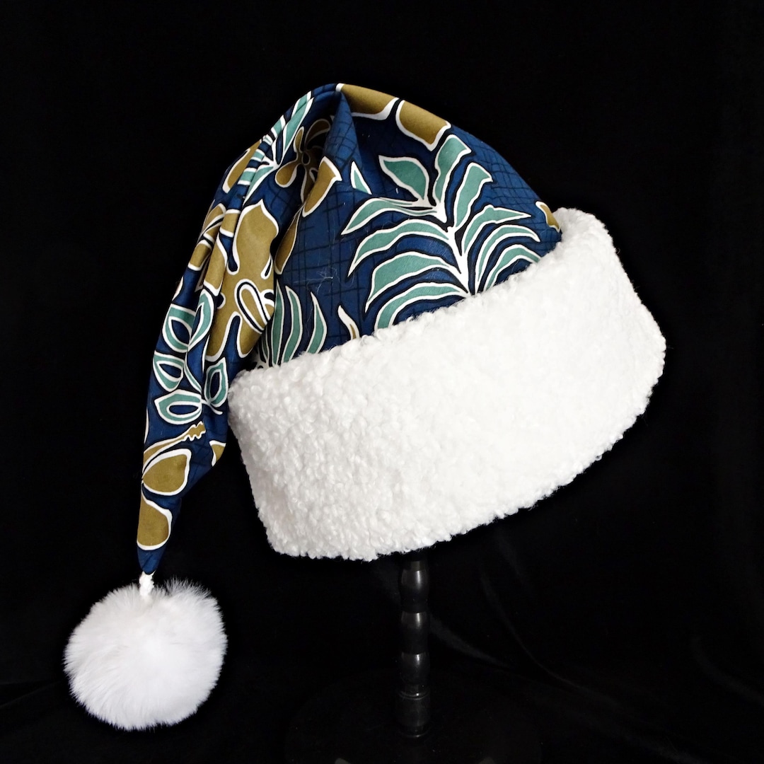 Indigenous Paisley Dark Sea Santa Hat main image 0