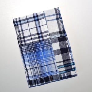Estuche de tela para tarjetas de presentación, billetera para tarjetas de crédito, billetera pequeña, tela a cuadros Madras, monedero de bolsillo, billetera para tarjetas de regalo, regalo para él, estuche para identificación