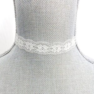 Ivory Vintage Lace Choker: Freshwater Pearl Dangle