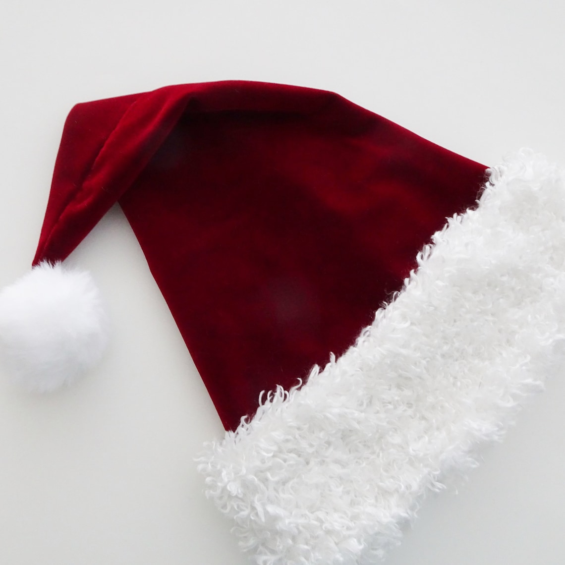 Red Velvet Santa Hat Classic Adult Size Santa Hat Christmas Etsy