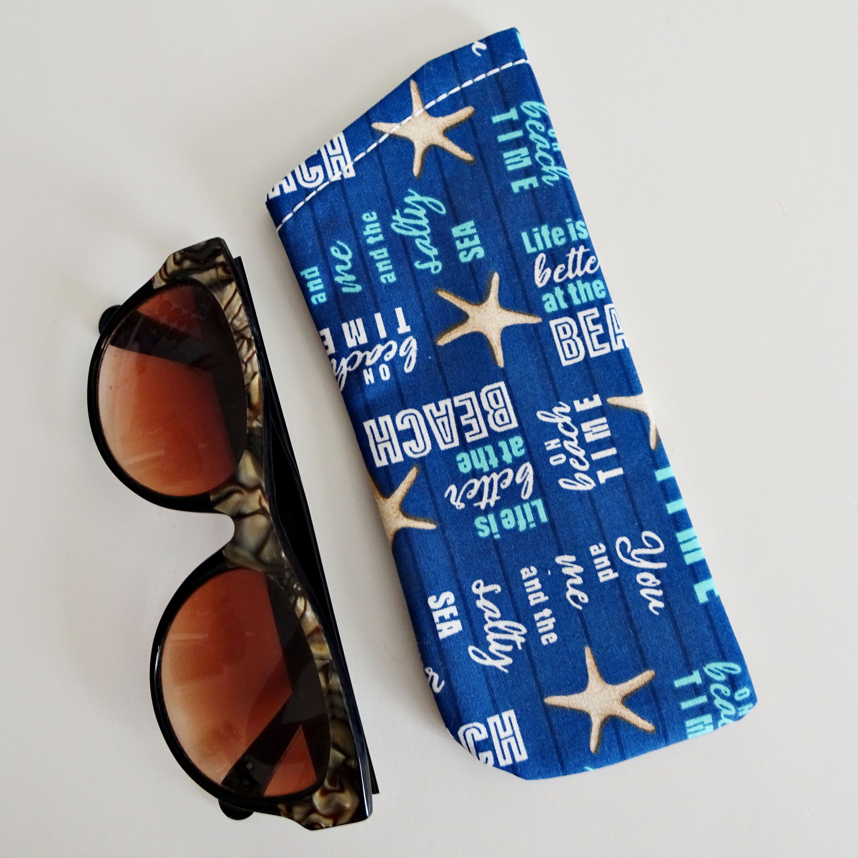 Nautical Eyeglasses Case: Coastal Beach Sunglasses Soft Case  display picture 1