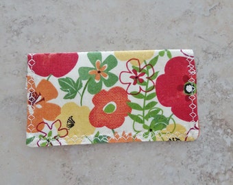 Checkbook Cover - Checkbook Wallet - Floral Fabric Organizer Wallet - Check Book Organizer - Country - Cottage Chic - Mother's Day Gift