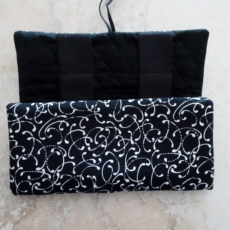 Earbud Case Cord Case Black and White Fabric Case Travel Organizer Cell Cord Organizer Tablet Cord Case Travel Gift Cord Keeper