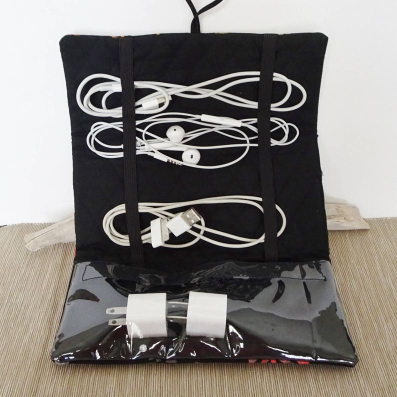 Travel Organizer Grad Gift Cord Organizer Travel Case Thunderbird Fabric Travel Case Tablet Charger Cord Storage Roll Earbud Case
