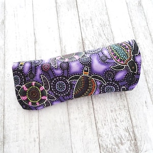 Sea Turtle Eyeglass Case: Aboriginal Design Fabric Sunglasses Case
