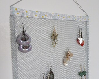 Organisateur De Bijoux Suspendu Pliable - 32 Poches Transparentes + 6 Crochets - 81x46 Cm - Rangement Murale