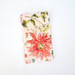 Pochette pour téléphone portable en tissu floral avec fermeture à pression, pochette de rangement pour sac à main