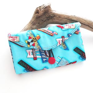 Reiseschmuck-Organizer, Schmuck Aufbewahrung Reise Brieftasche, Klare Tasche Schmuck Etui, Retro Historisches Route 66 Straßenschild Stoff Brieftasche